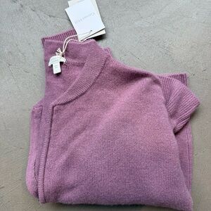 NWT - Garnet Hill Washable Cashmere Bomber Cardigan, Size L